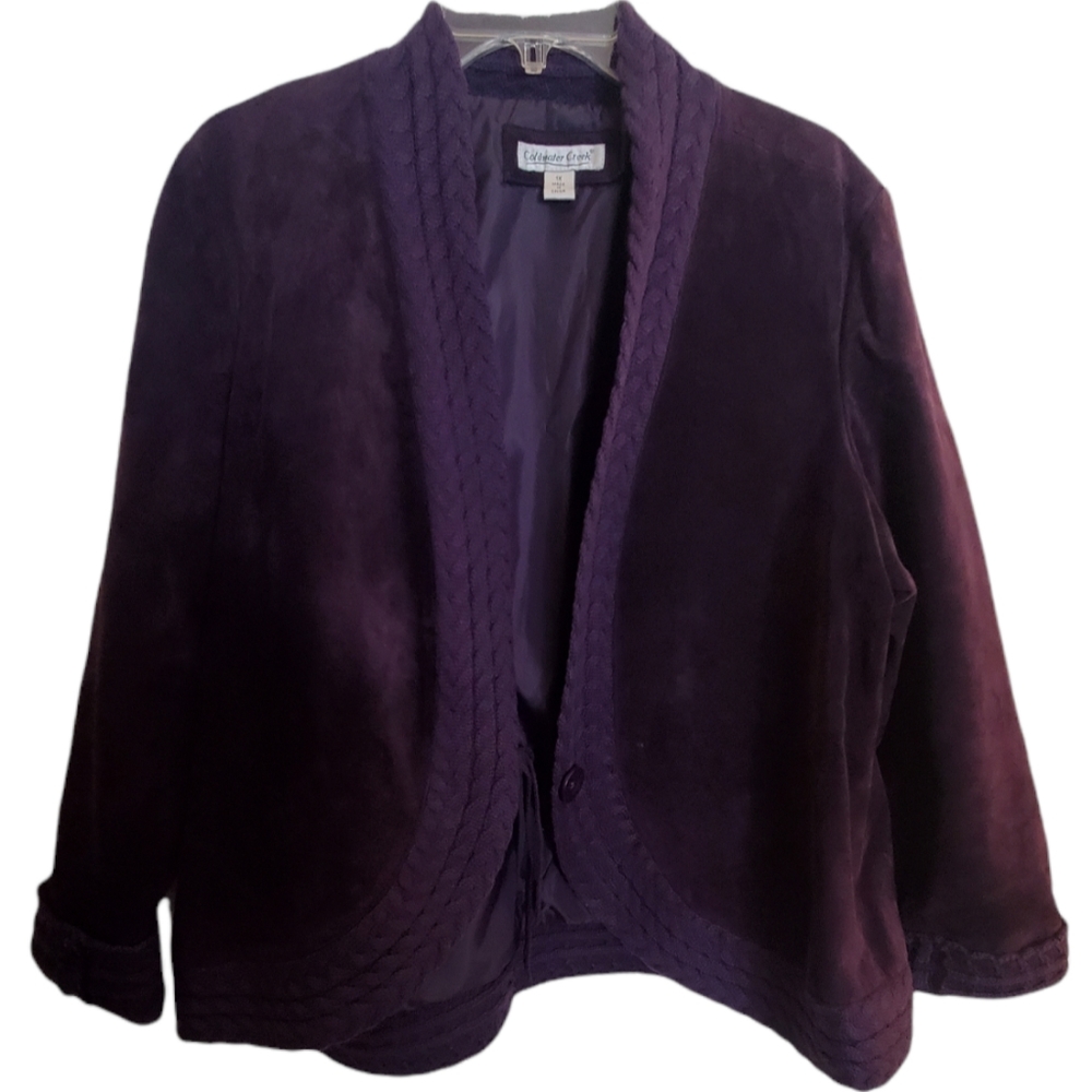 Coldwater Creek Purple Suede Jacket  S XXL